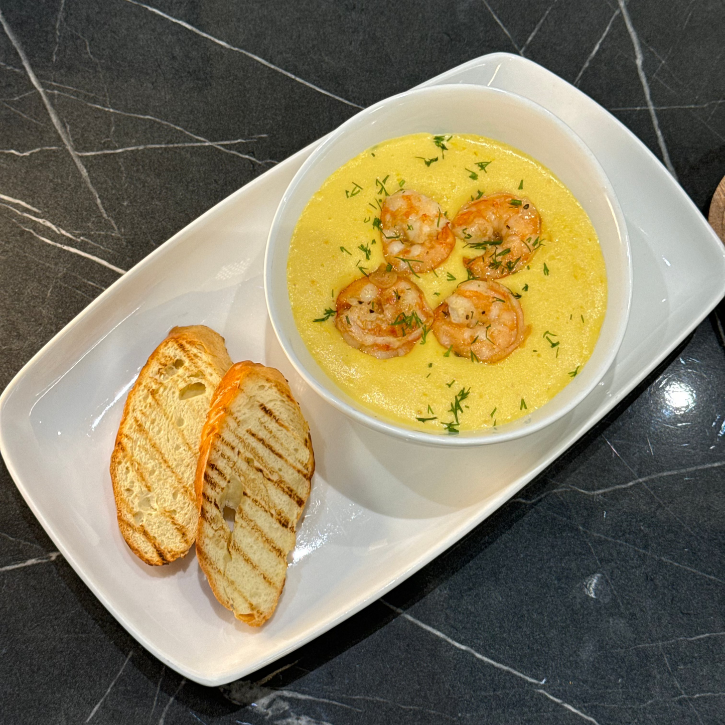 Chese Cream Soup With Shrimps