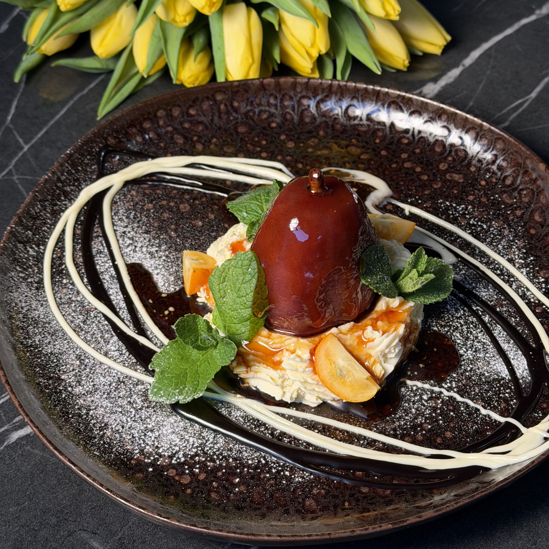 Wine-Poached Pear